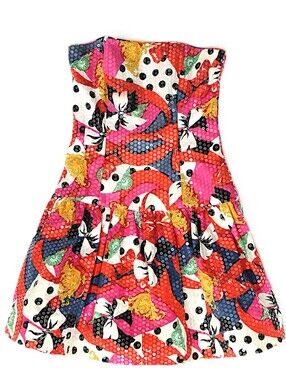 geisha designs pleated strapless dress Geisha Designs Strapless Train Mini Dress